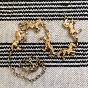 80’s Vintage Gold Stallion Chain Belt